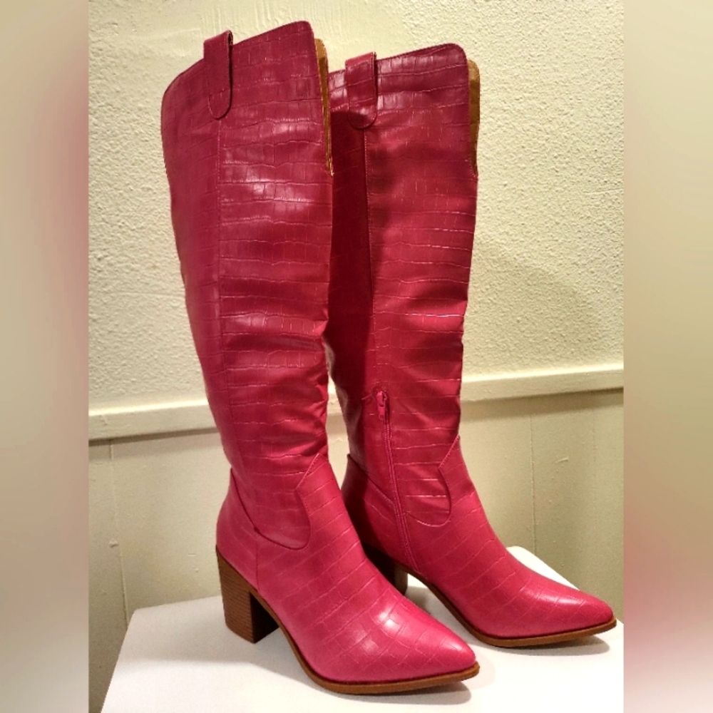 Journee Collection Womens Therese Tru Comfort Foam Stacked Heel Knee High Boots